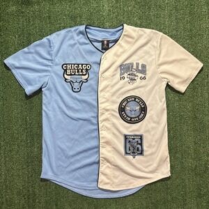 Vintage NBA Chicago Bulls Button Up Blue Jersey Mens Medium